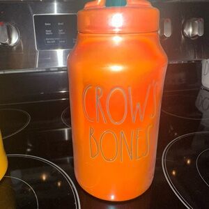Rae Dunn Orange 'Crow's Bones' Canister